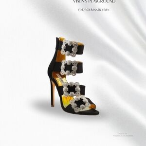 Black and Silver Women's Heels